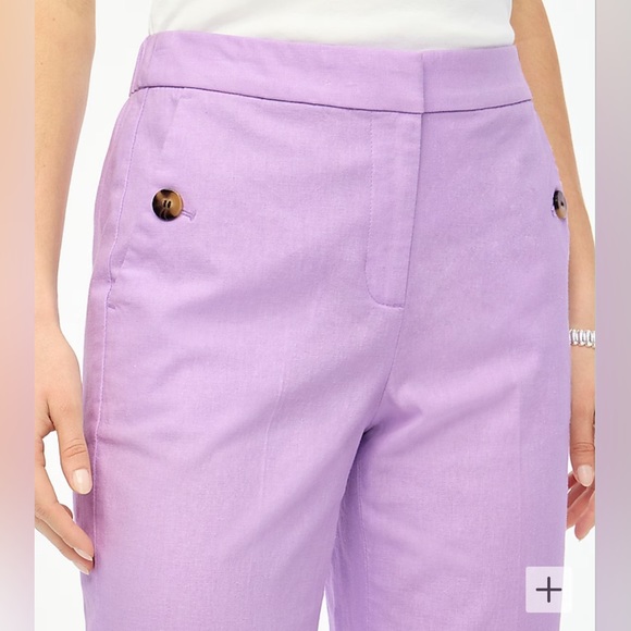 NWT J Crew Linen-cotton blend elastic-back sailor pant - Picture 4 of 4